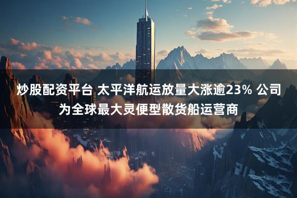 炒股配资平台 太平洋航运放量大涨逾23% 公司为全球最大灵便型散货船运营商
