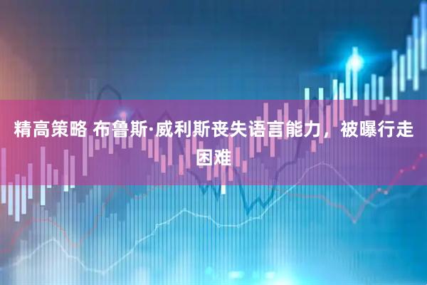 精高策略 布鲁斯·威利斯丧失语言能力，被曝行走困难
