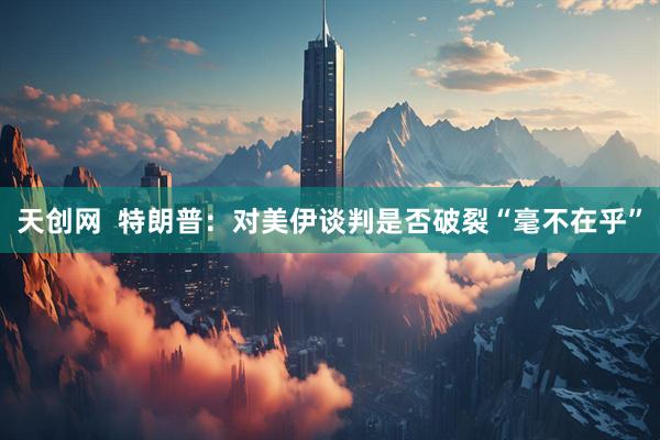 天创网  特朗普：对美伊谈判是否破裂“毫不在乎”